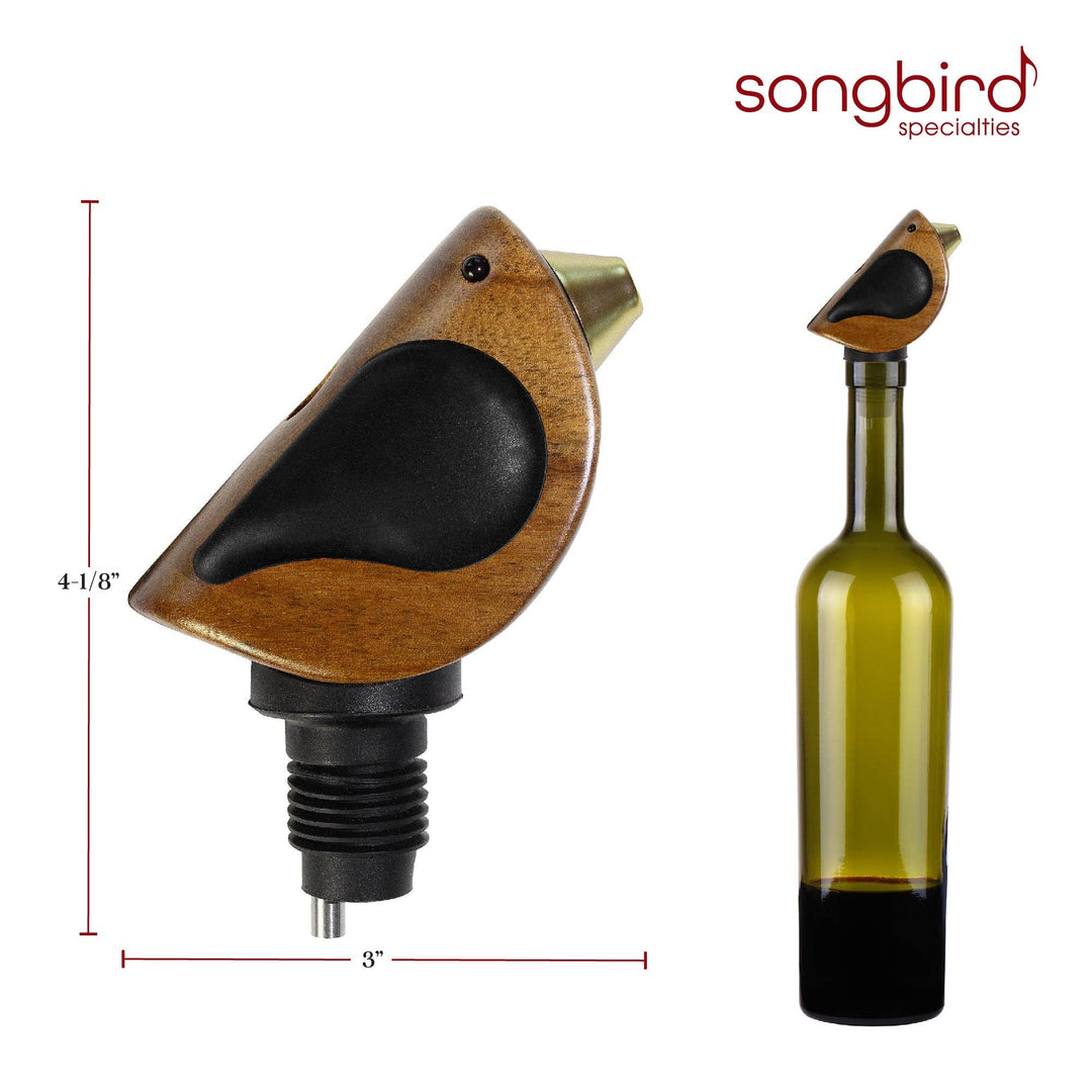 Songbird Specialties® Wine Bottle Pourer, Black