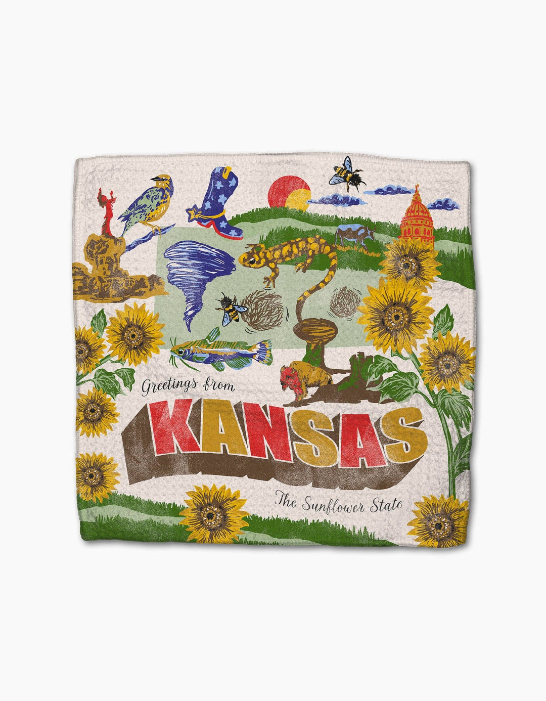 Greetings From Kansas Dishcloth Set