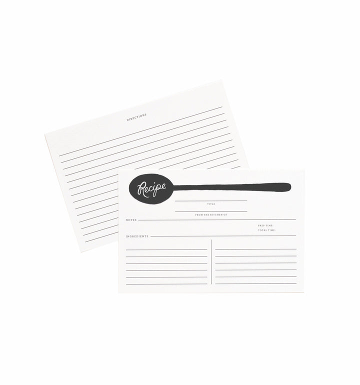 Charcoal Spoon Recipe Cards Pack of 12