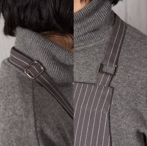 Granite Gray Pinstripe Chef Apron