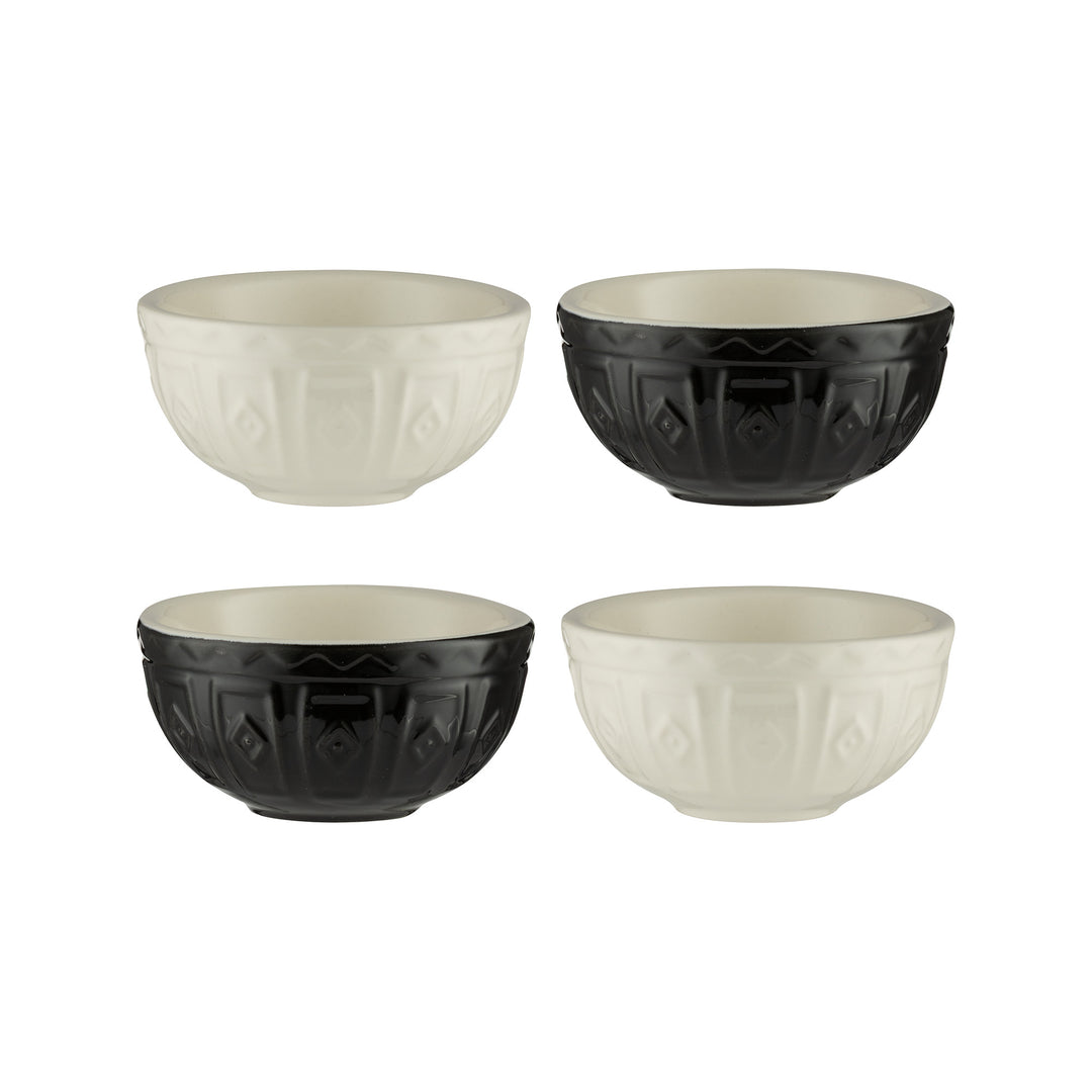 Mason Cash Black and White Set of 4 Prep Bowls
