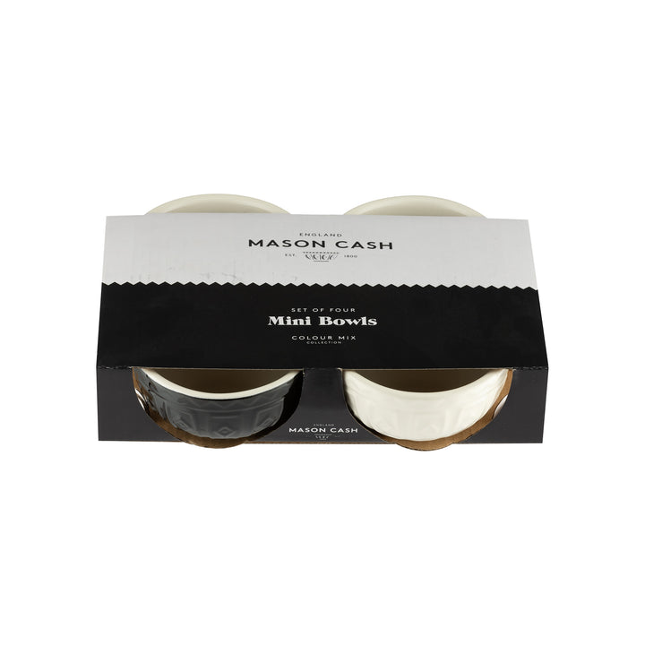 Mason Cash Black and White Set of 4 Prep Bowls