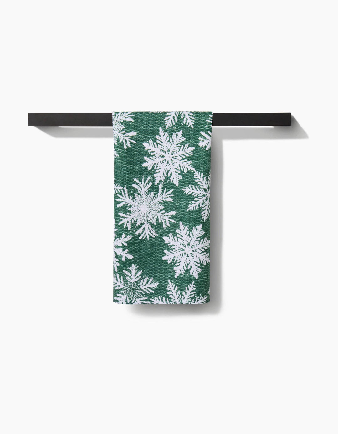 Snowy Days Green Kitchen Tea Towel