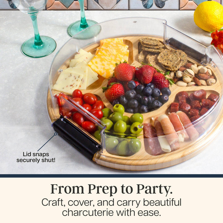Flip, Serve & Store™ Round Charcuterie Board w/ Locking Lid