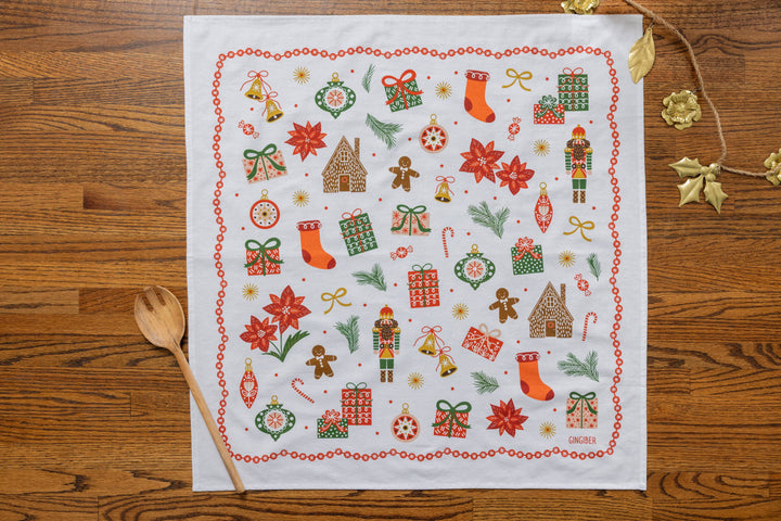 Gingiber - Festive Trinkets Tea Towel