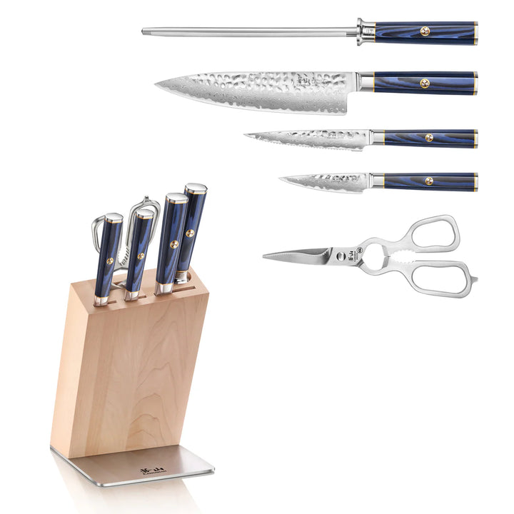 Cangshan Kita Series 6-Piece Hua Knife Set with Maple Block