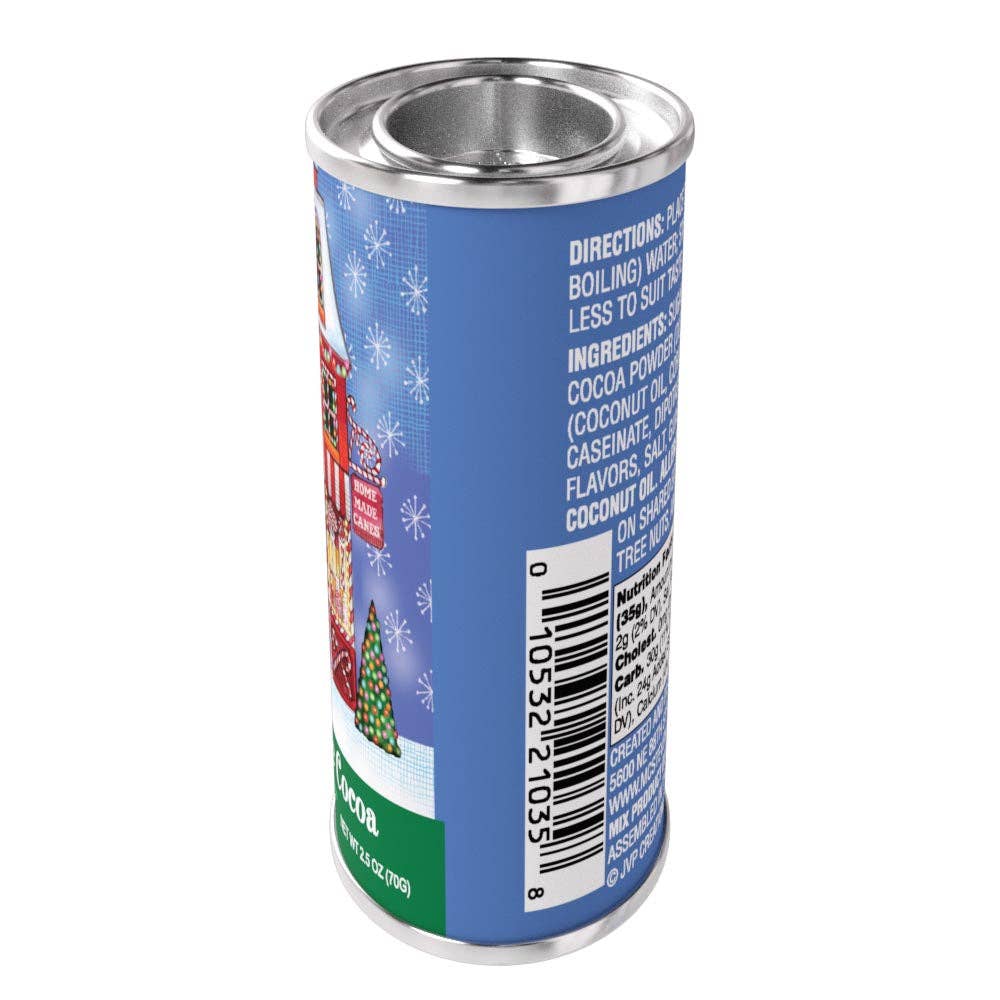 Snow Village Candy Cane Cocoa Tin