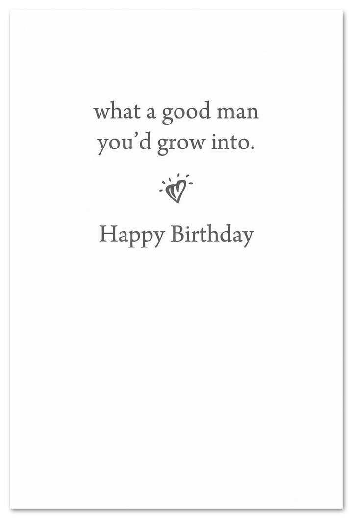 Boy Mowing Grass Son Birthday Card