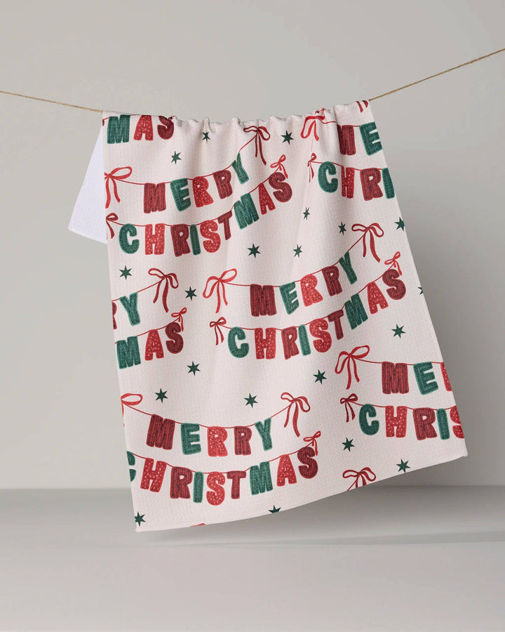 Christmas Banner Tea Towel - Holiday 2026