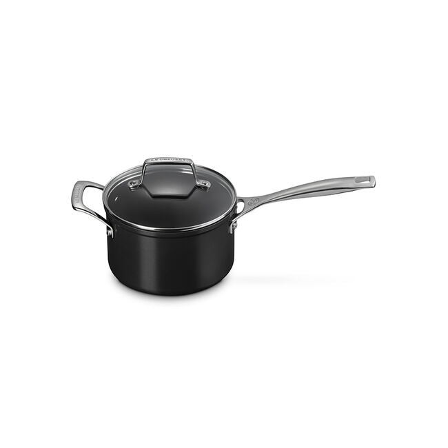 Essential Non-Stick Ceramic 3qt Saucepan with Glass Lid