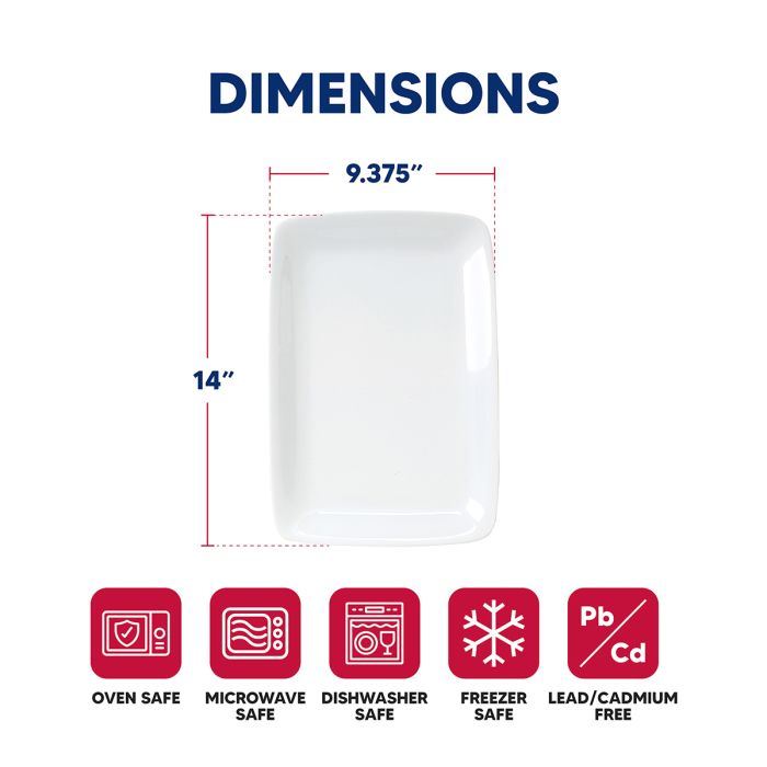 White Rectangular Platter "14