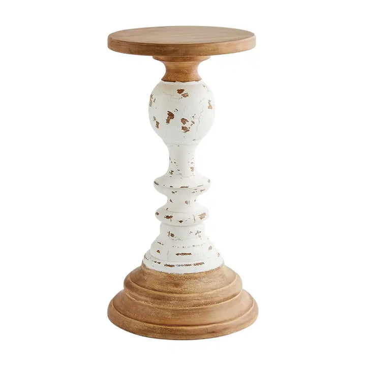 Mud Pie Two-Tone Wood Candle Holder