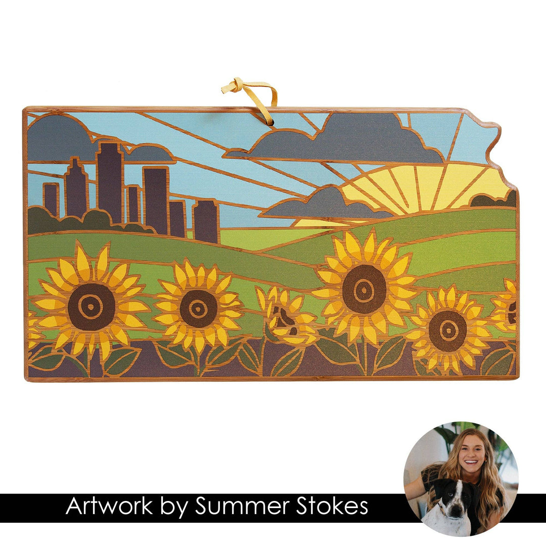 Kansas Cutting Board with Artwork by Summer Stokes