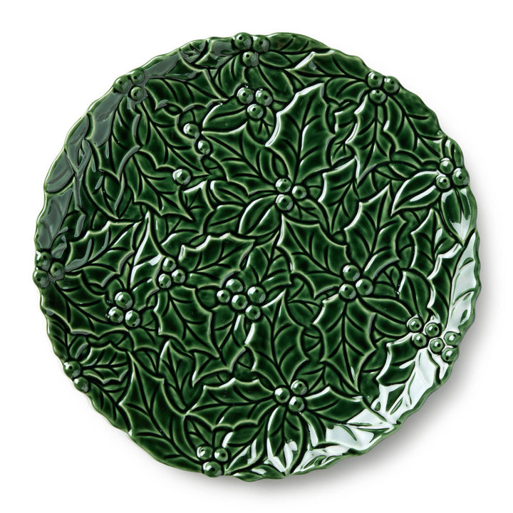 Holly And Vines Embossed Holly Platter 13"