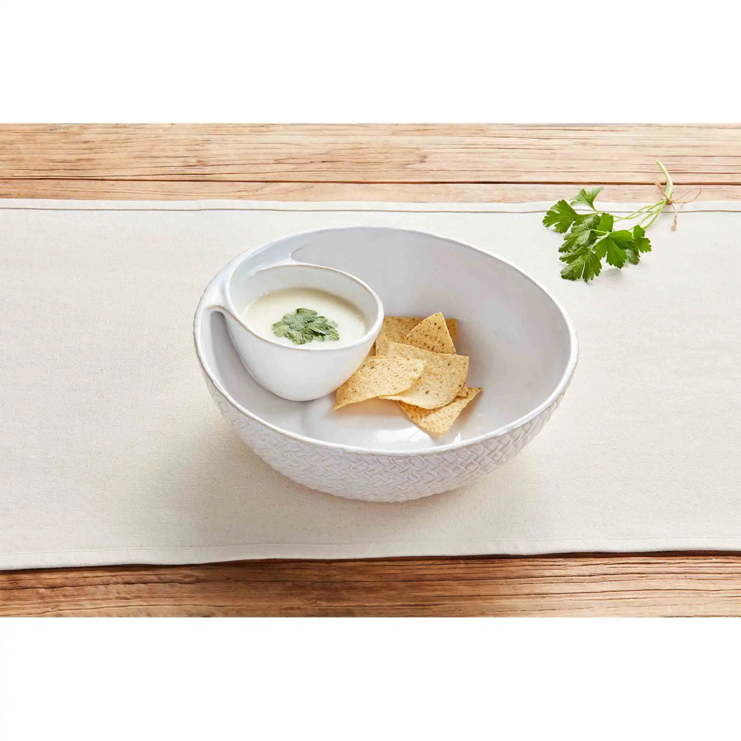 Mud Pie Textured Chip and Dip Bowl