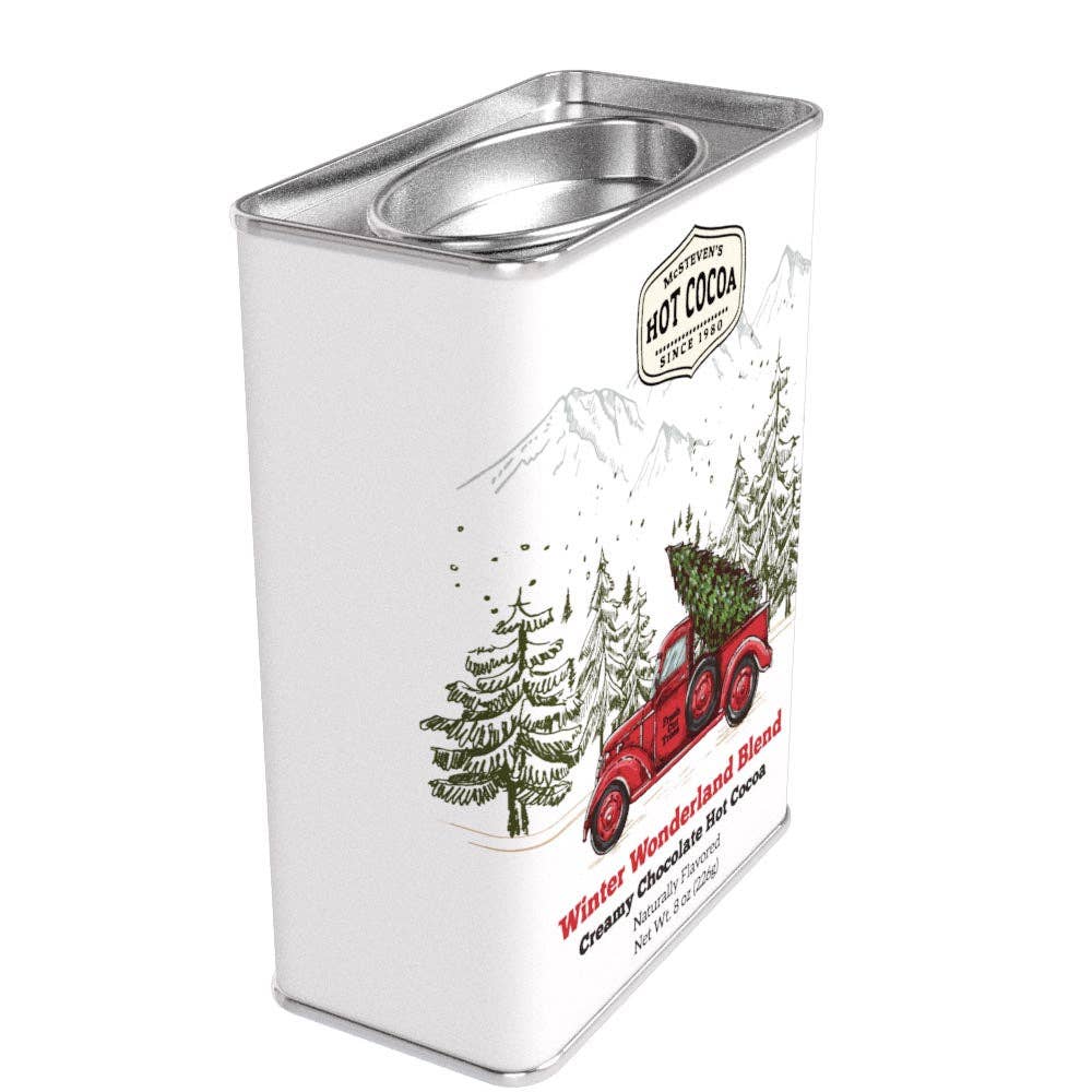 Winter Warmer Wonderland Red Pickup Hot Cocoa Tin