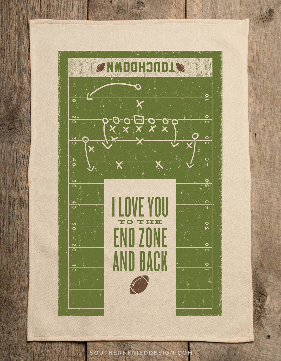 I Love You To The End Zone And Back Kitchen Towel