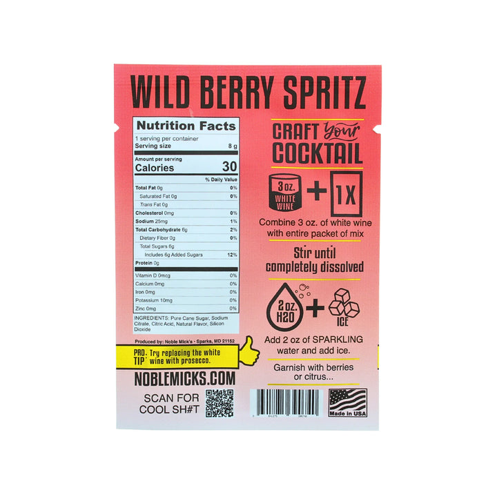 Noble Mick's Single Serve Wild Berry Spritz