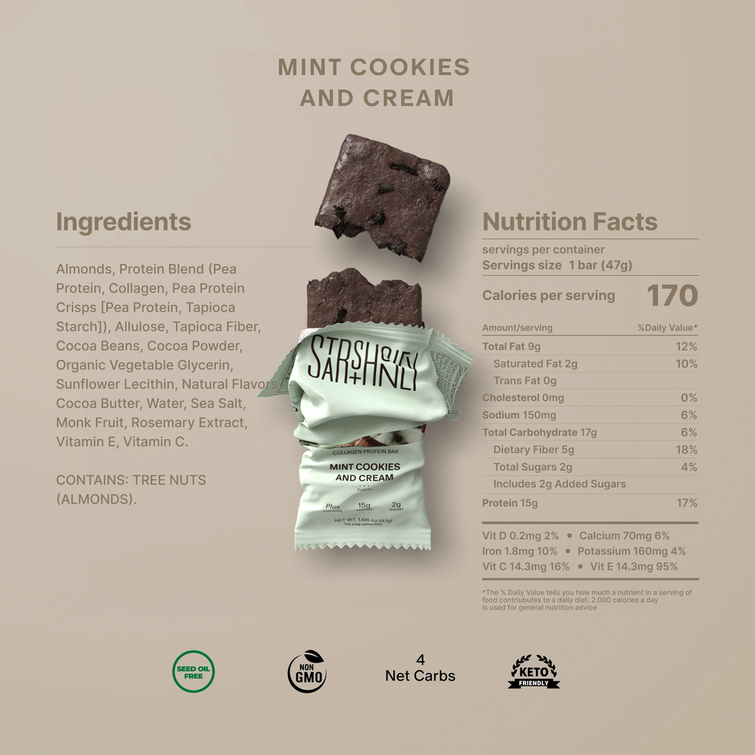 Mint Cookies and Cream Protein Bar