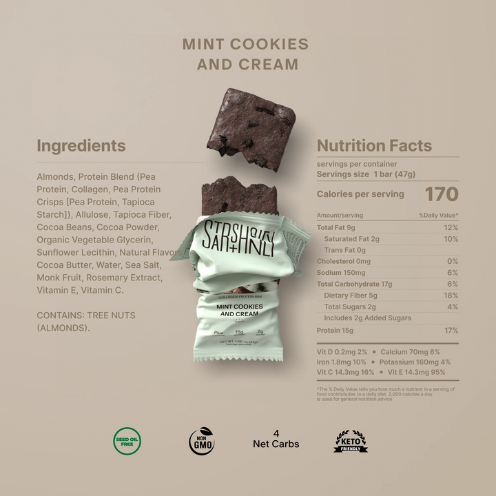 Mint Cookies and Cream Protein Bar