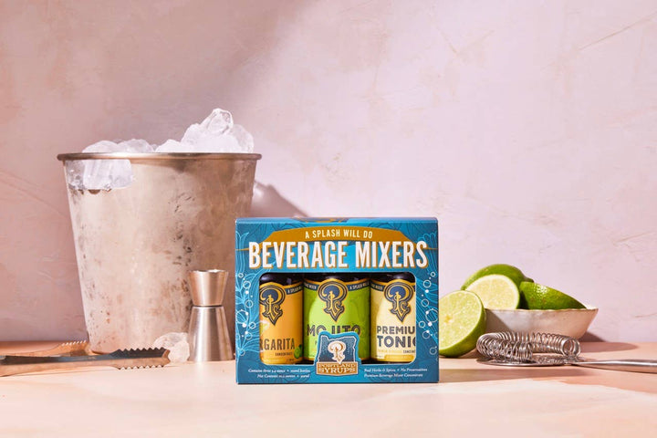 Blue Classic Cocktail Drink Mixers Gift Set