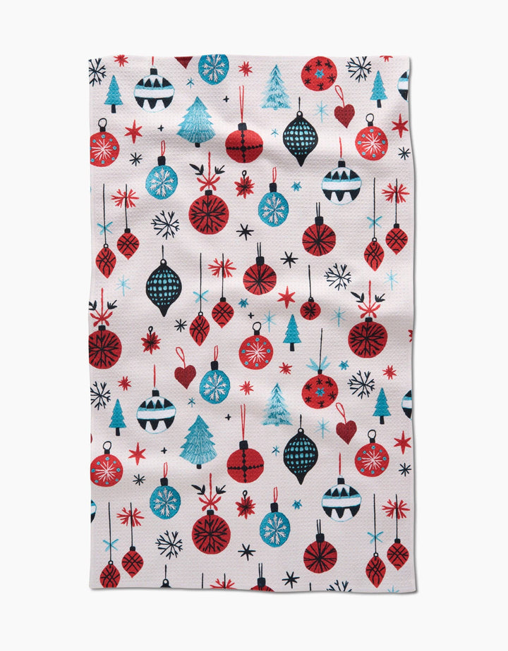Embroidered Ornaments Kitchen Tea Towel