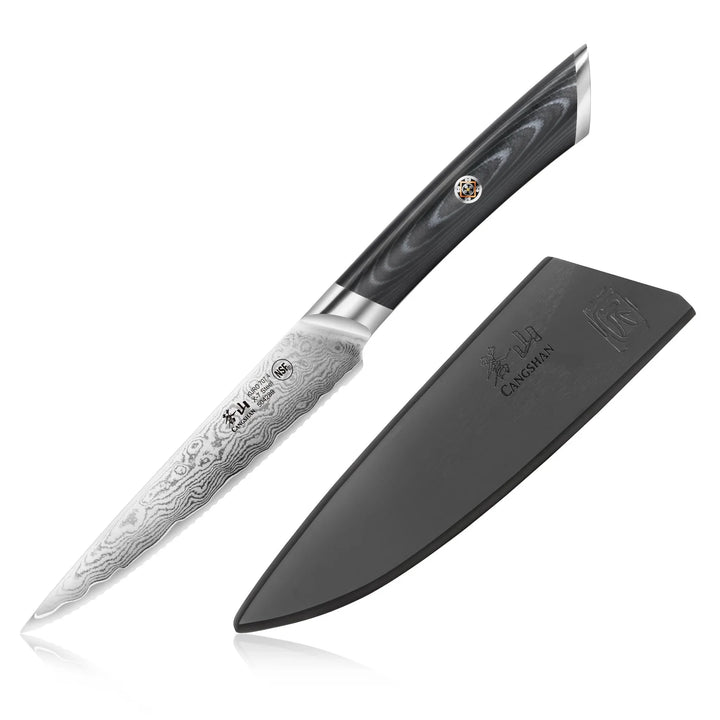 Kuro Series 5" Serrated Utility Knife with Sheath