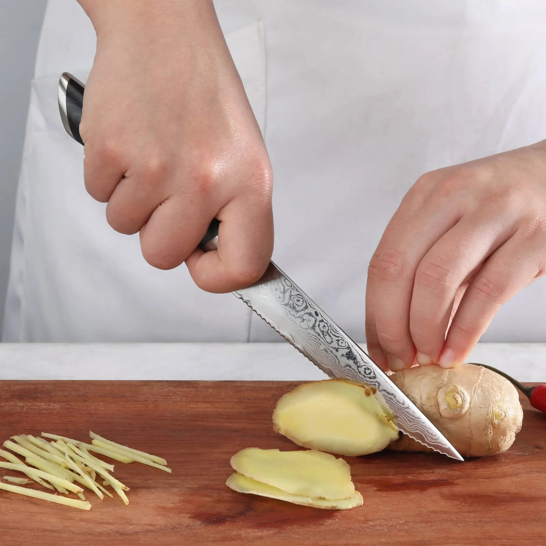 Kuro Series 5" Serrated Utility Knife with Sheath