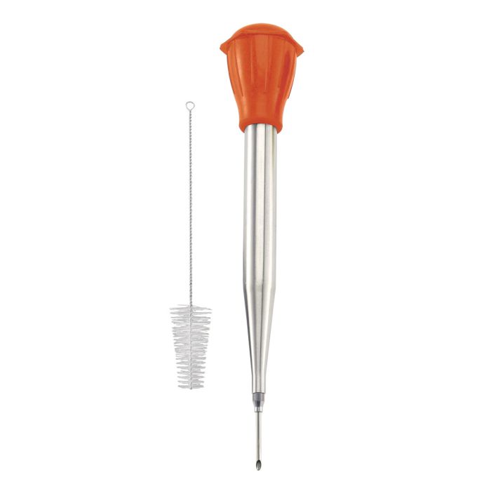 3-Piece Stainless Steel Baster Set with Brush and Needle, 2oz