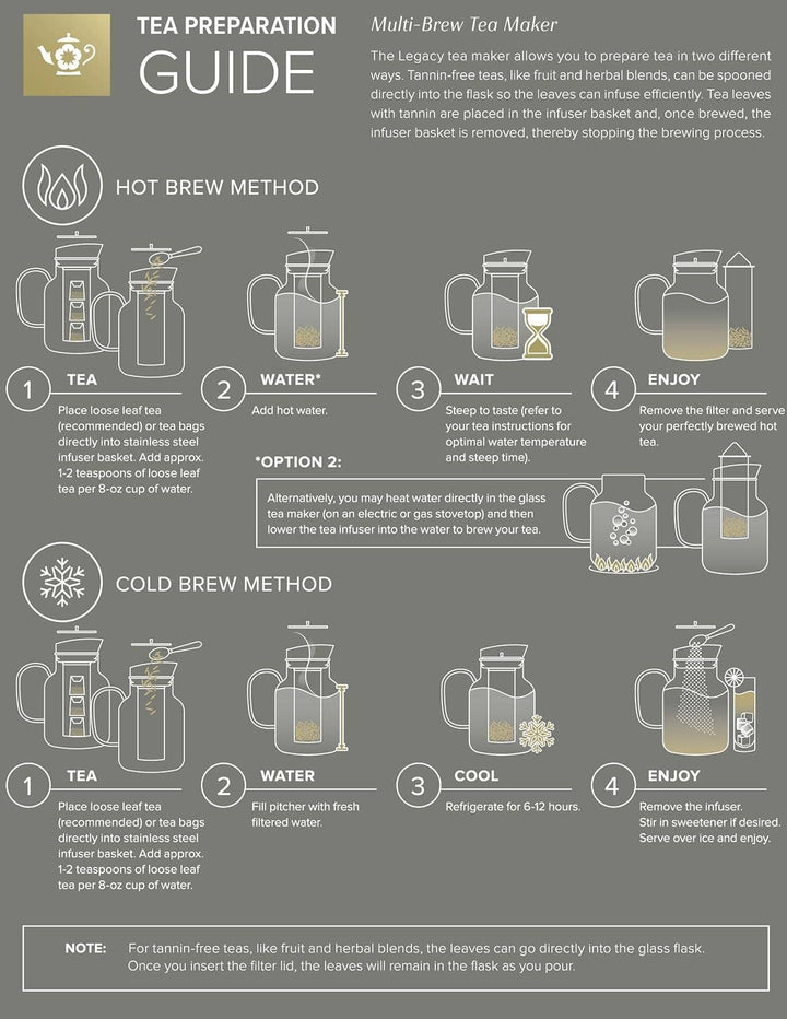 Teabloom Legacy Extra-Large Multi-Brew Glass Tea Maker