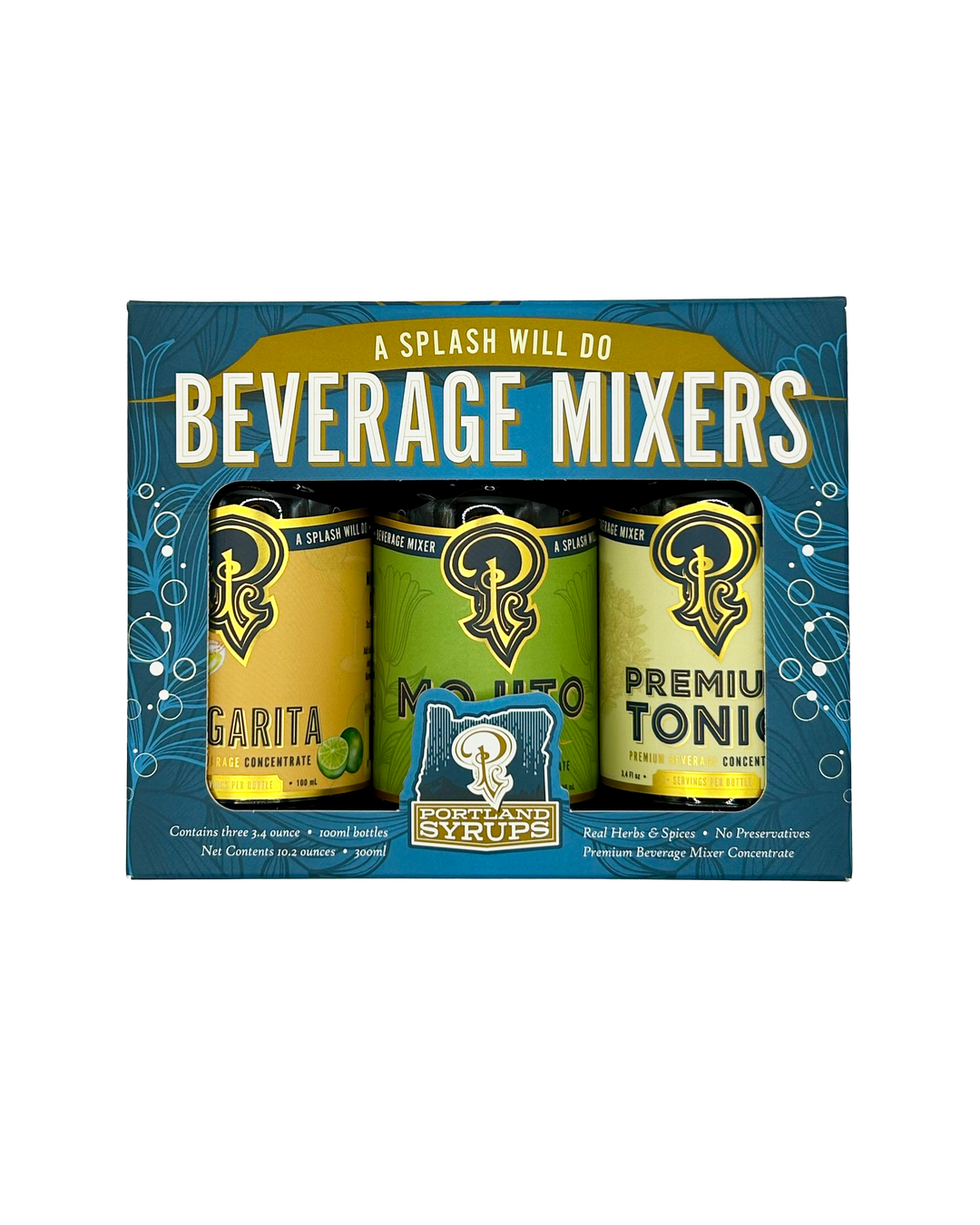 Blue Classic Cocktail Drink Mixers Gift Set
