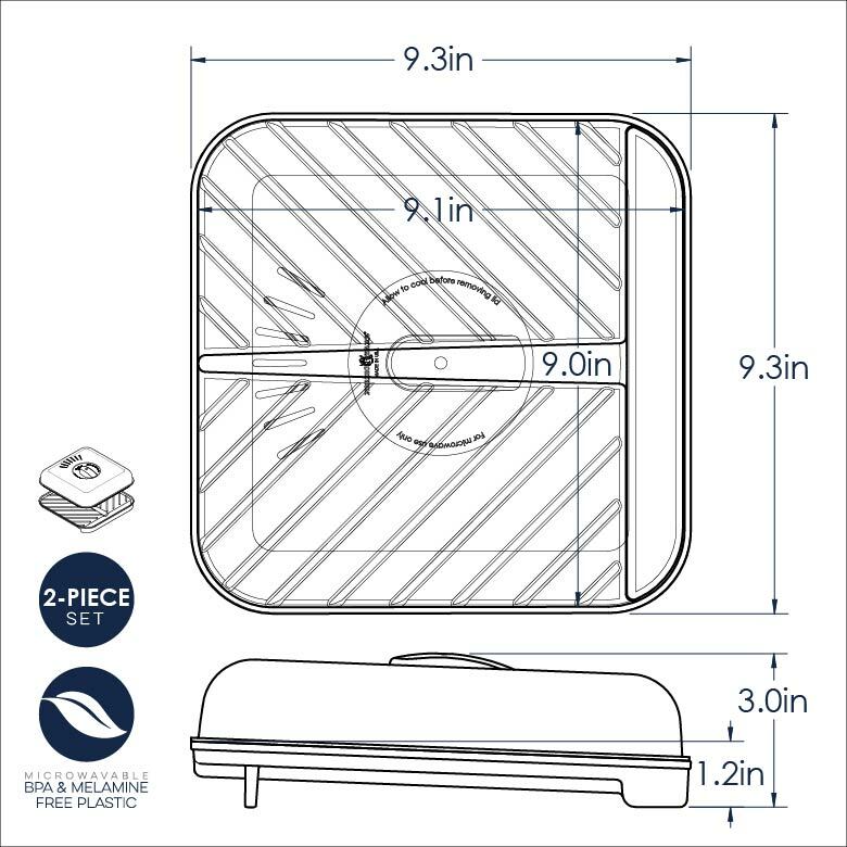 Microware Medium Slanted Bacon Tray with Lid