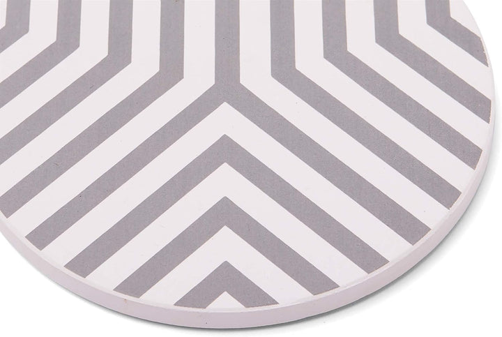 Fox Run Absorbent Ceramic Stone Coasters, Set of 6, 4-Inch Diameter, White