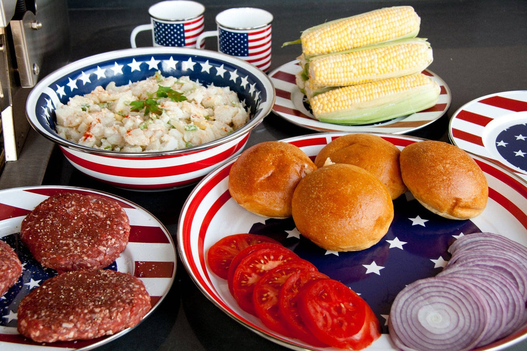 Golden Rabbit Enamelware Stars & Stripes Charger