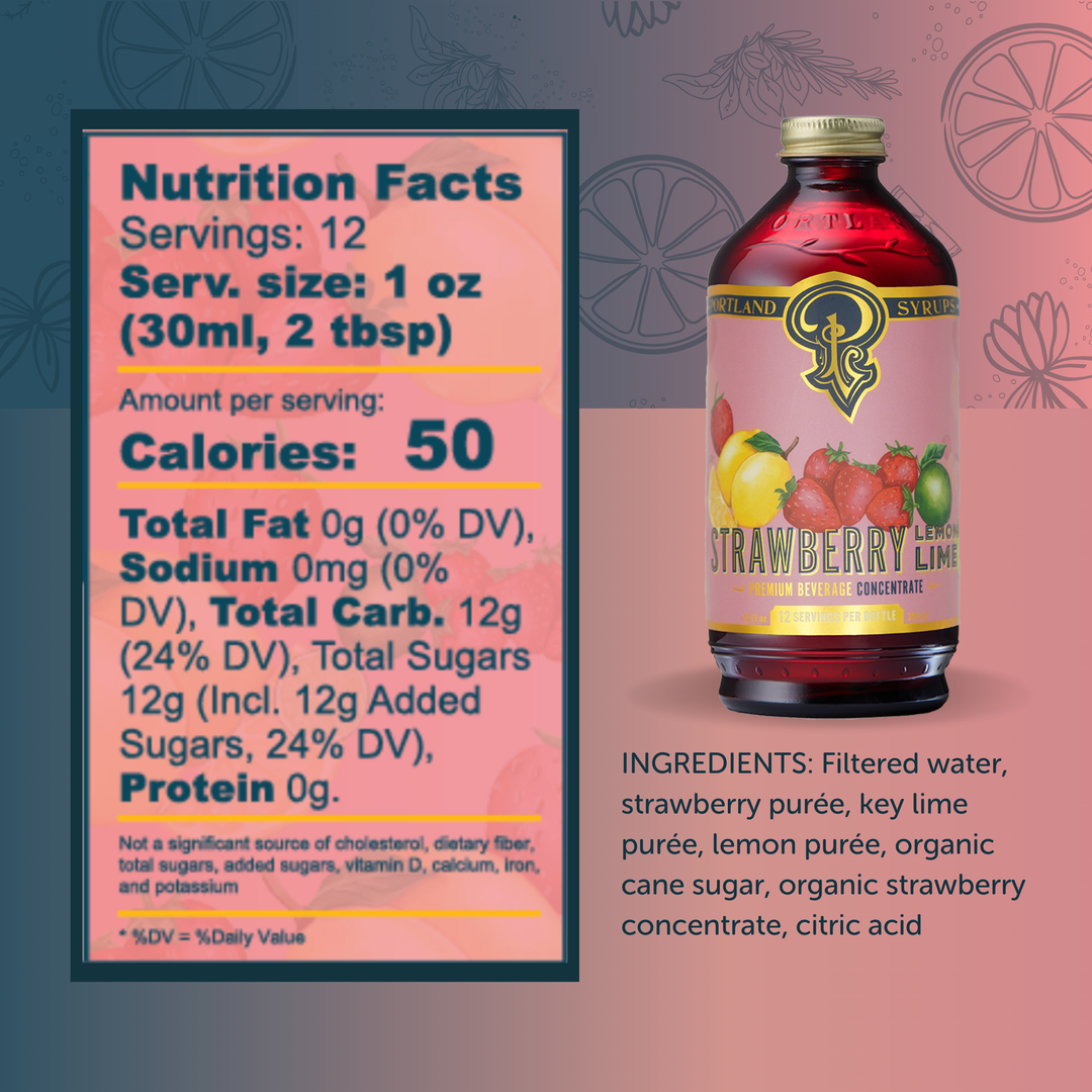 Strawberry Lemon Lime Syrup, 12oz
