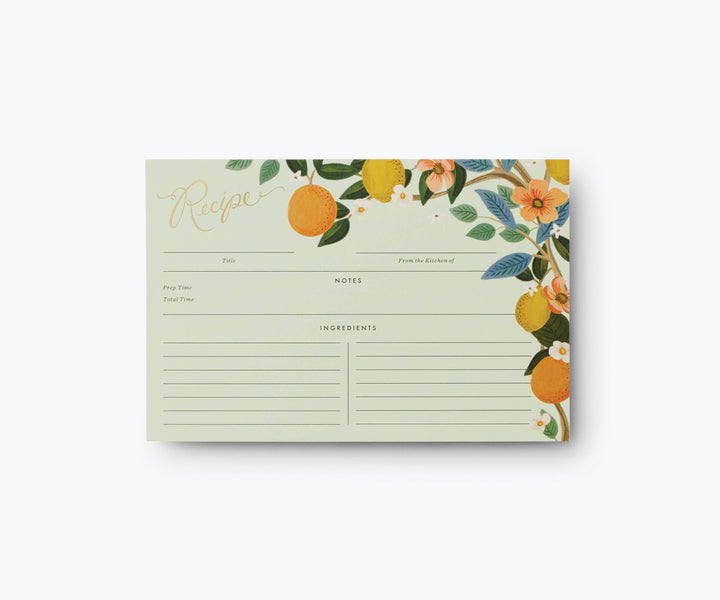 Citrus Grove Recipe Card Pack of 12