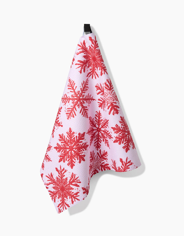 Snowy Days Red Kitchen Tea Towel