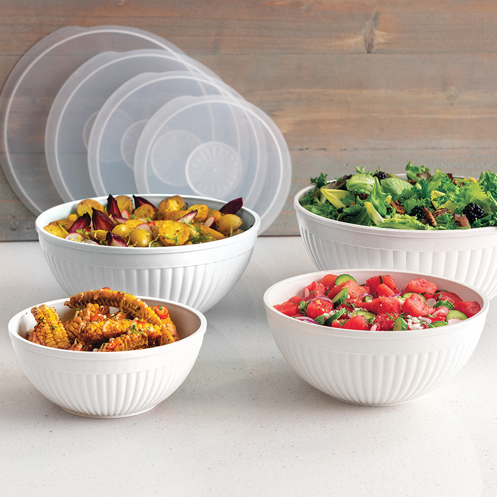 Nordicware 8-Piece Covered Mixing Bowl Set White