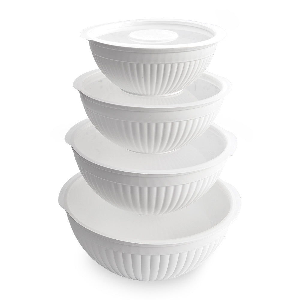 Nordicware 8-Piece Covered Mixing Bowl Set White