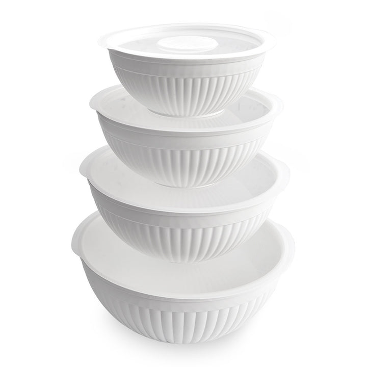 Nordicware 8-Piece Covered Mixing Bowl Set White