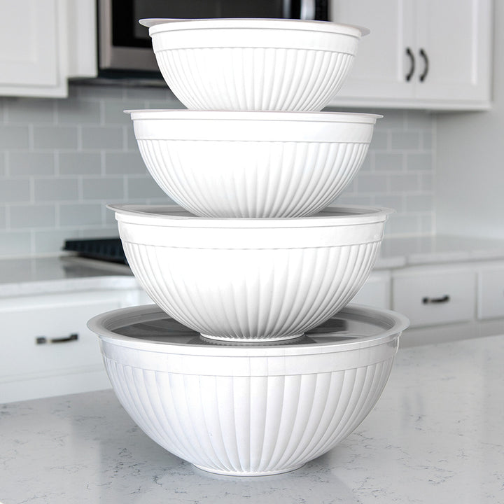 Nordicware 8-Piece Covered Mixing Bowl Set White