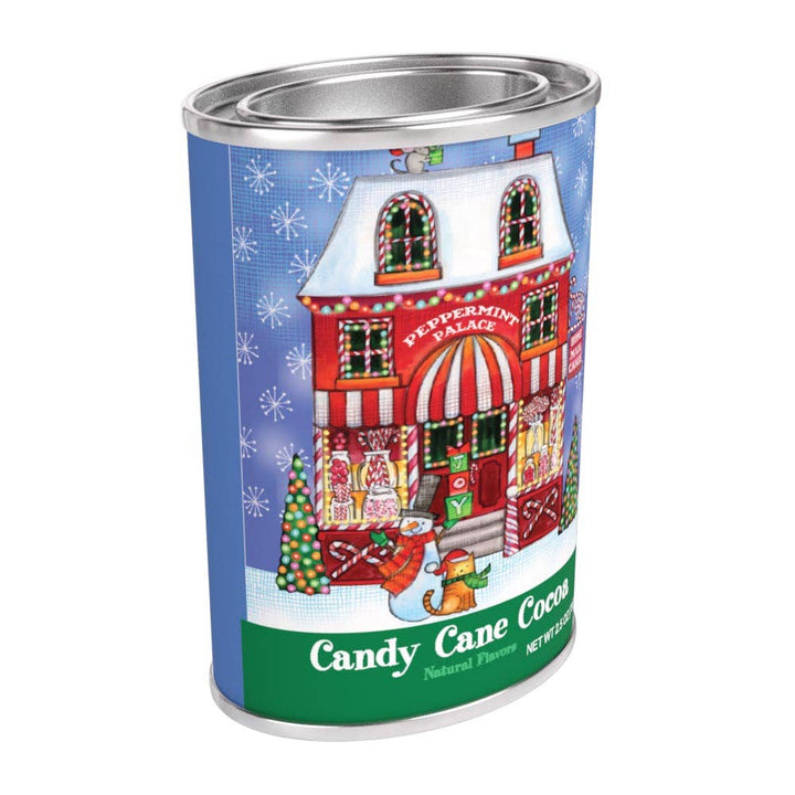 Snow Village Candy Cane Cocoa Tin