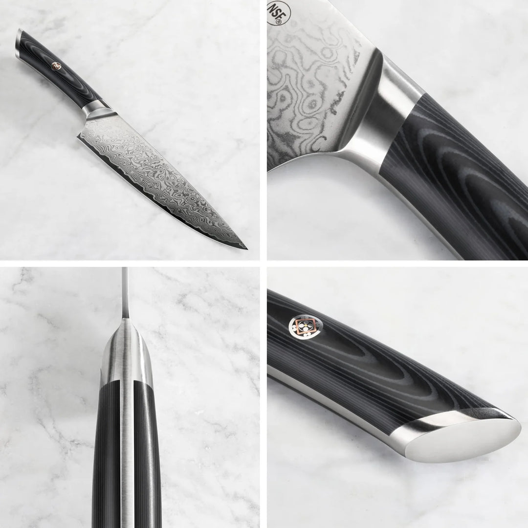 Kuro Series 6 Piece Knife Block Set, Gray Block