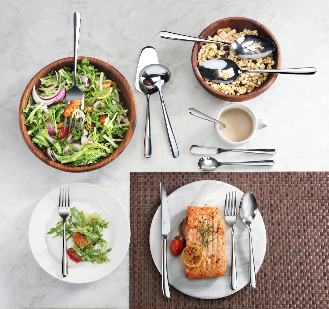 Rain II Series Stainless Steel Forged Slotted Serving Spoon