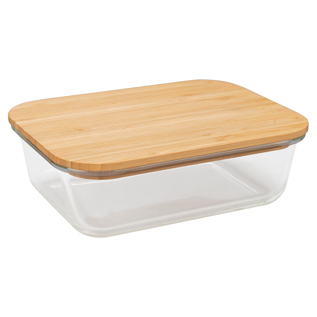 Bia Cordon Bleu 38oz Rectangular Glass Container w/ Bamboo Lid