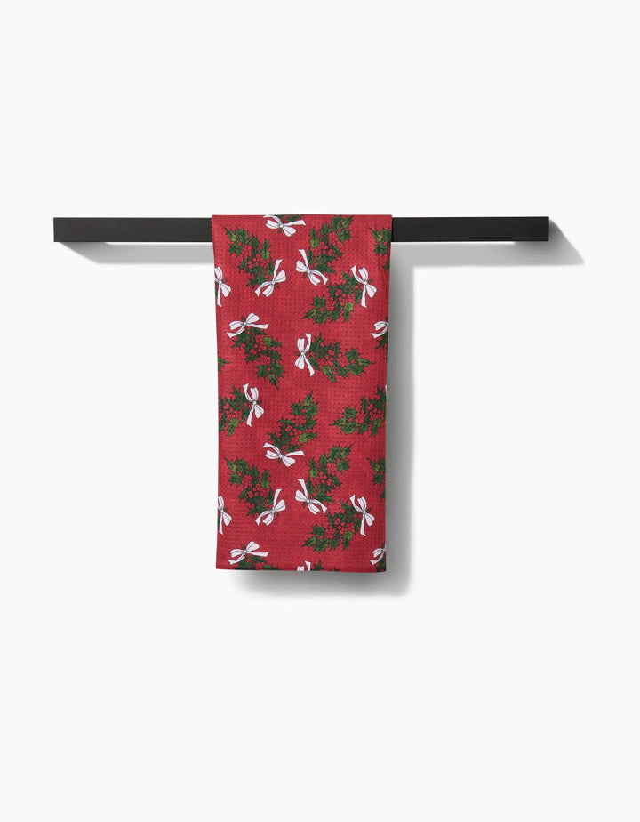 Christmas Berry Bow Kitchen Tea Towel