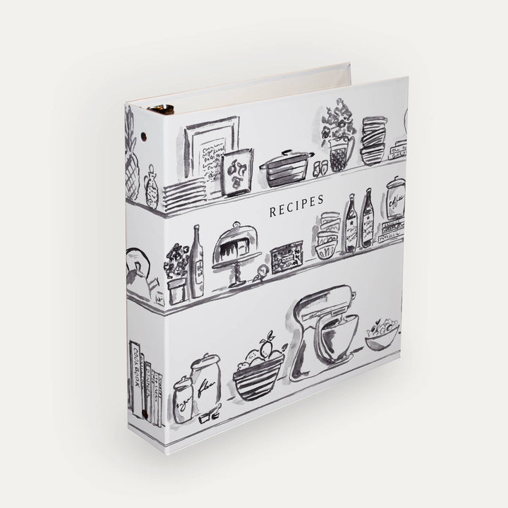 Kitchen Shelves 3-Ring Recipe Binder in Black