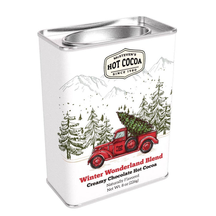 Winter Warmer Wonderland Red Pickup Hot Cocoa Tin