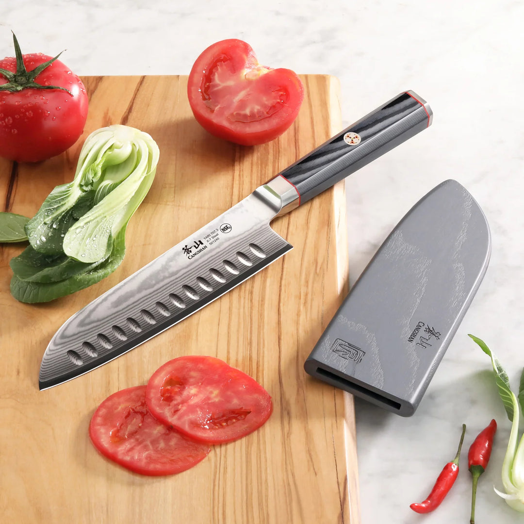 Yari Series 7" Santoku Knife with Sheath