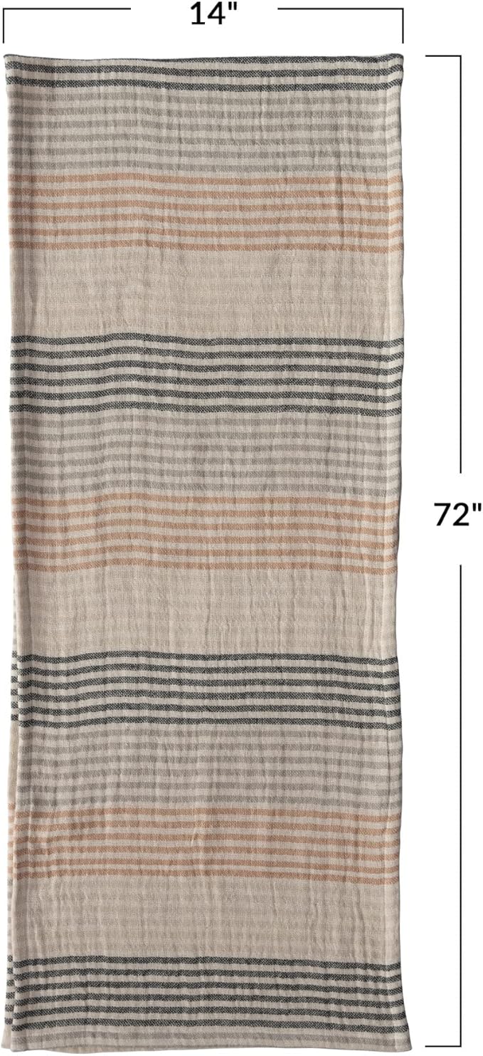 Muted Striped Double Cotton Table Runner